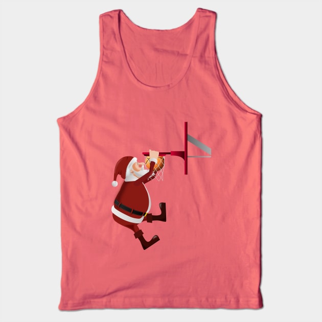 Santa Plays Basketball-Champion Gift Tank Top by MaryMas